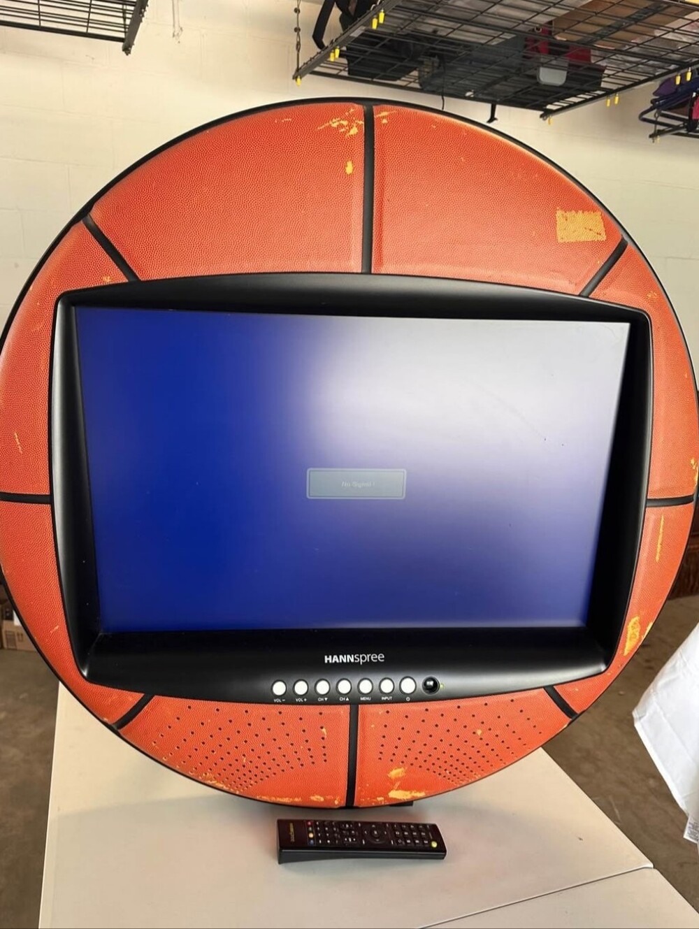 Orange Basketball-Themed TV Tuner Monitor